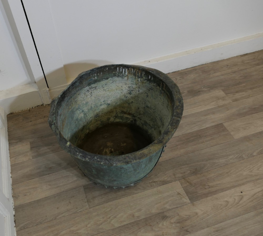 An Early 19th Century Riveted Antique Copper Cauldron View V