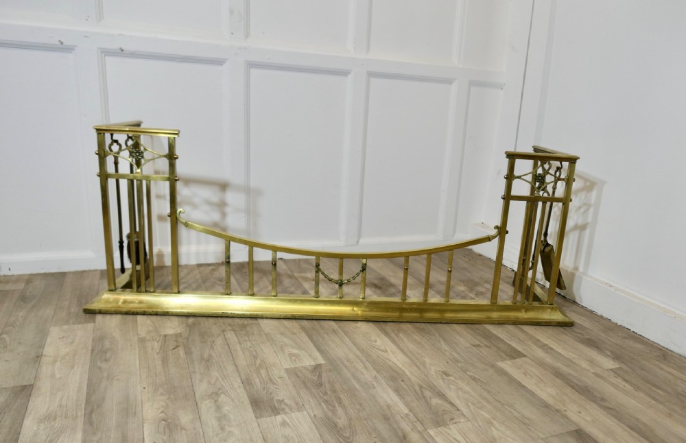 High Brass Fender with Fireside Tools
