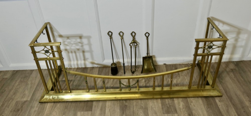 High Brass Fender with Fireside Tools View VIII