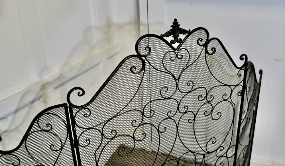 Wrought Iron Adjustable Arched Fire Screen View IV