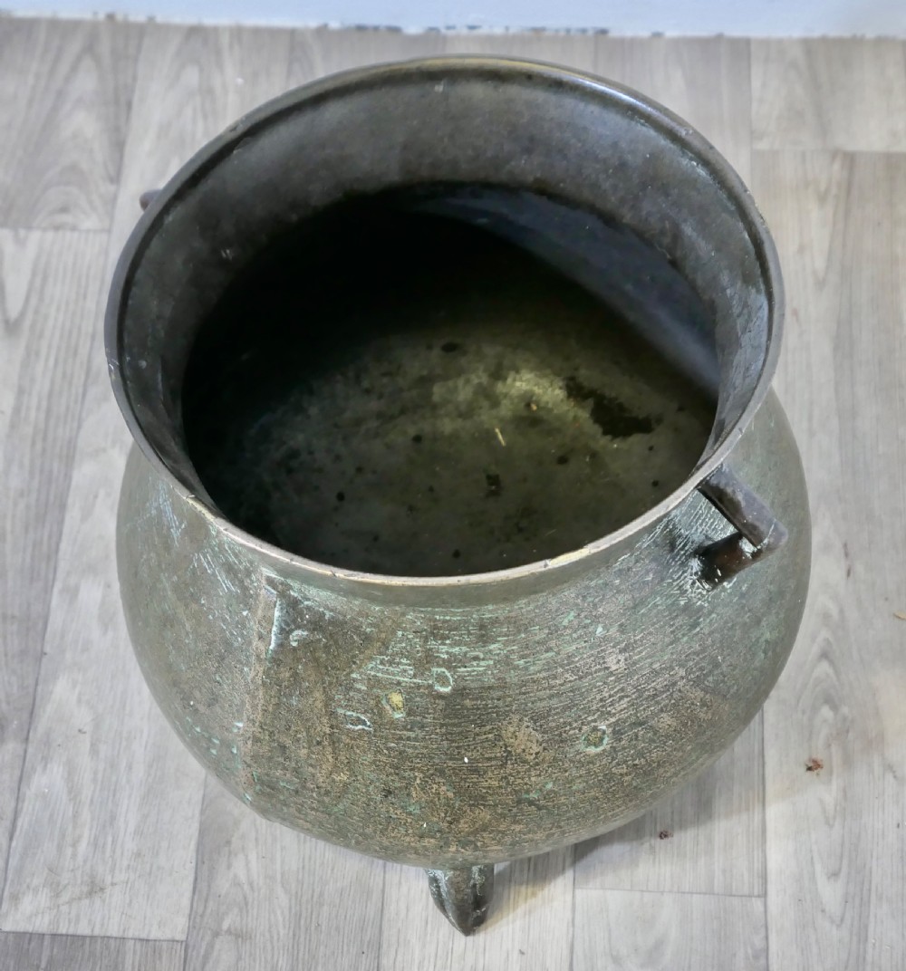19th Century Bronze Cauldron Cooking Pot View II