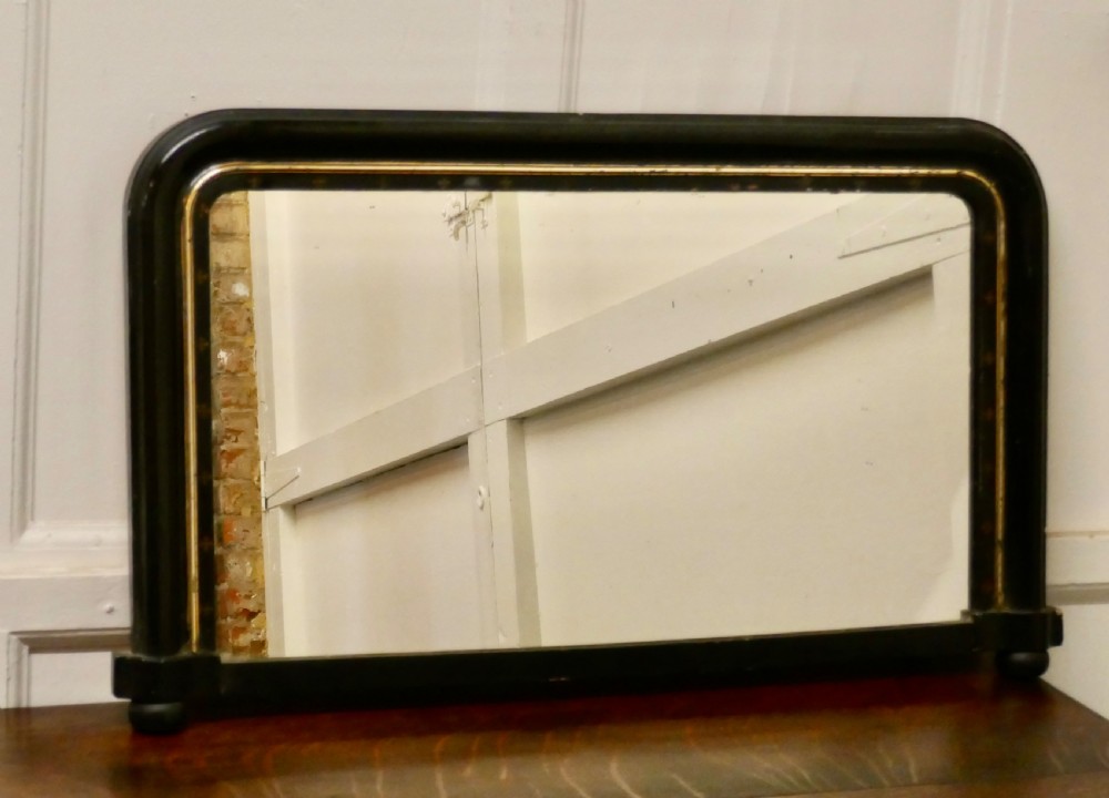Victorian Black Lacquer Over-mantel Mirror View II