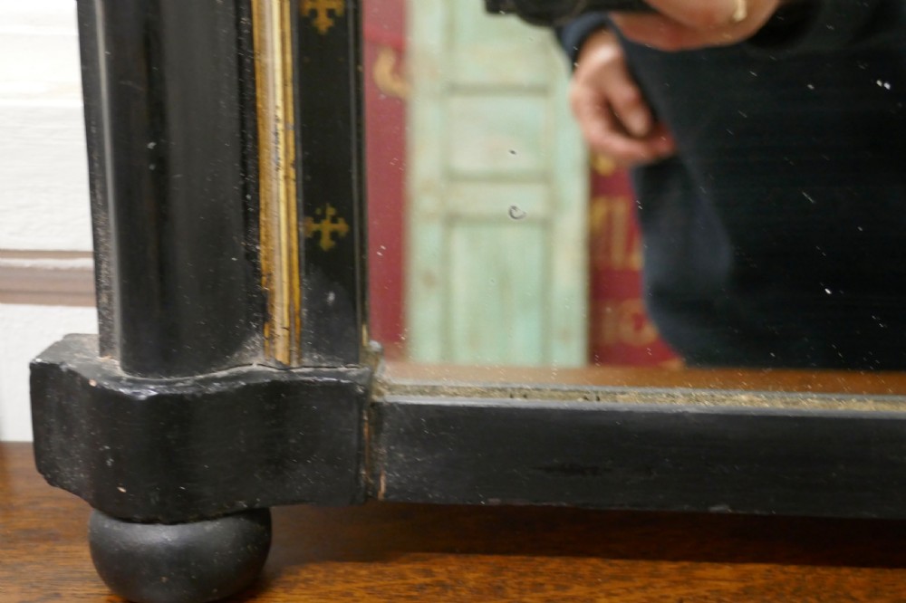 Victorian Black Lacquer Over-mantel Mirror View IV