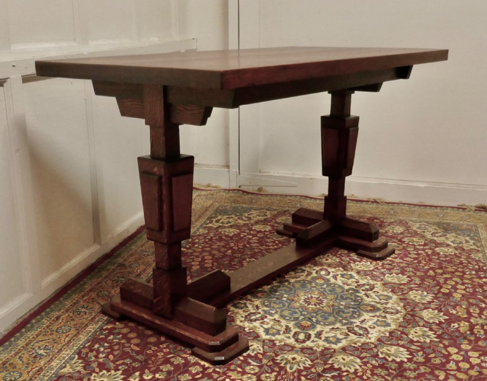 Stylish Odeon Design Art Deco Oak Refectory Table 