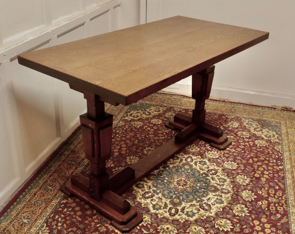 Stylish Odeon Design Art Deco Oak Refectory Table  View V