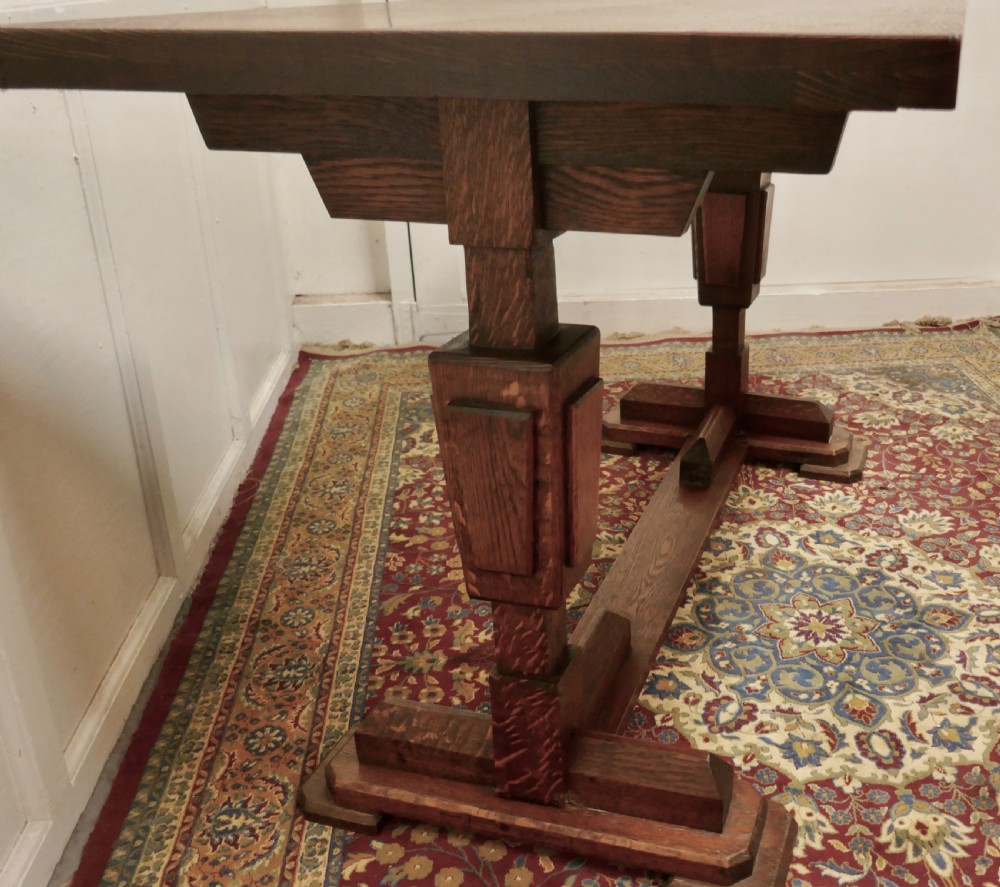 Stylish Odeon Design Art Deco Oak Refectory Table  View VI