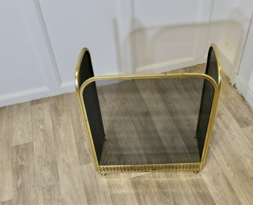 Folding Brass Fire Guard, Spark Guard  View V
