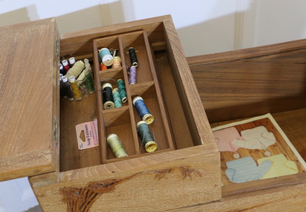Oriental Metamorphic Concertina Sewing or Work Box  View IX