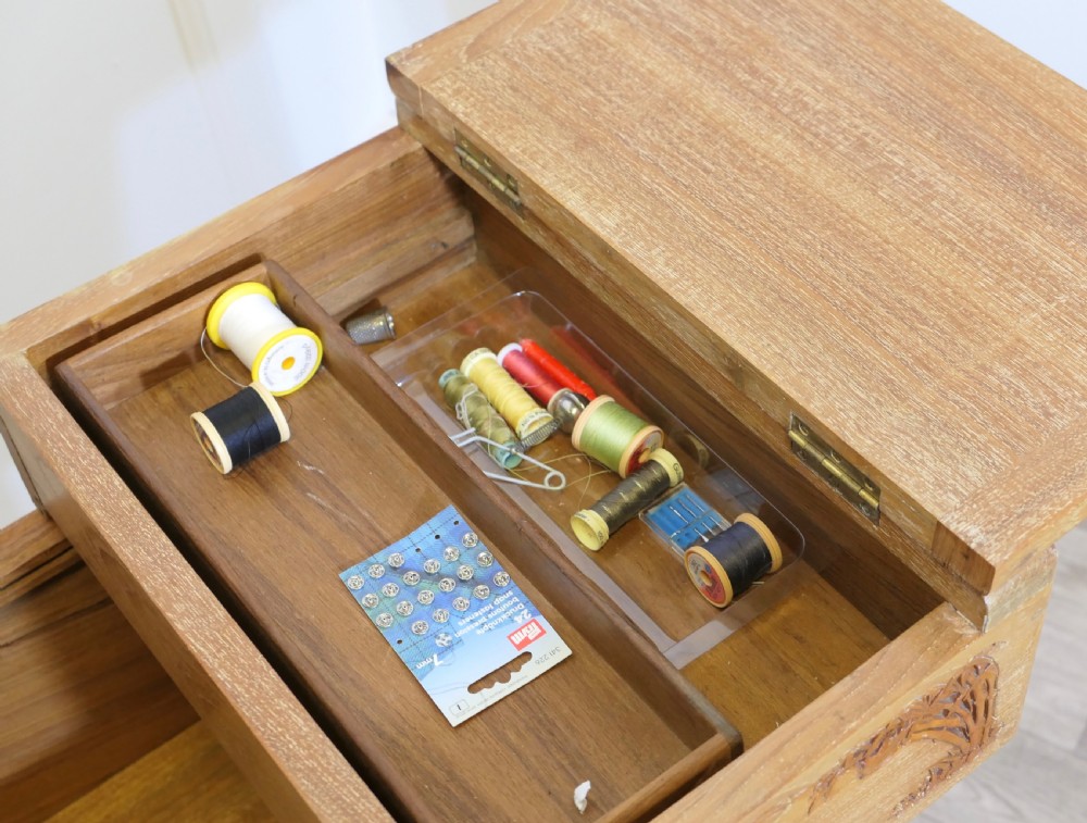 Oriental Metamorphic Concertina Sewing or Work Box  View X