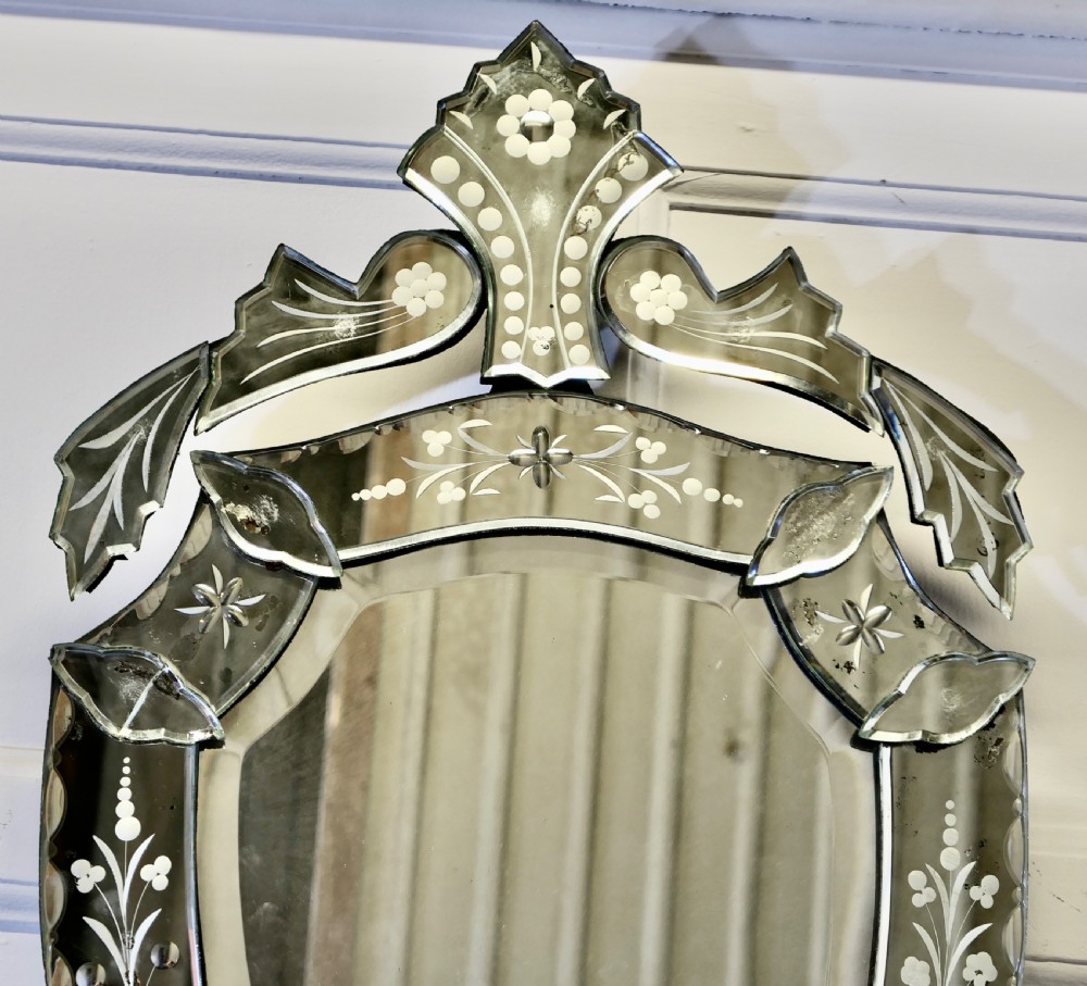19th Century Shield Venetian Mirror View II