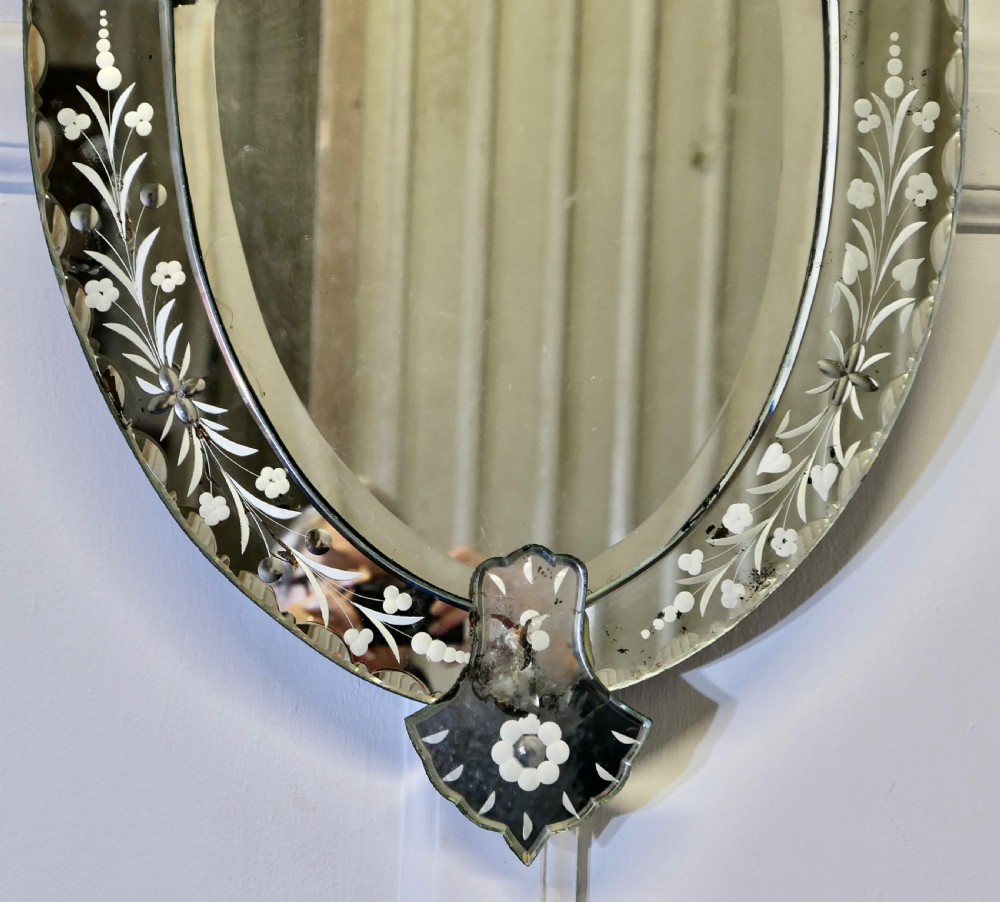 19th Century Shield Venetian Mirror View IV