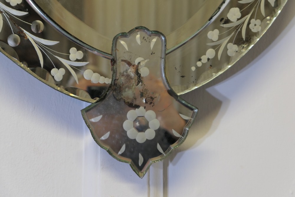 19th Century Shield Venetian Mirror View VIII