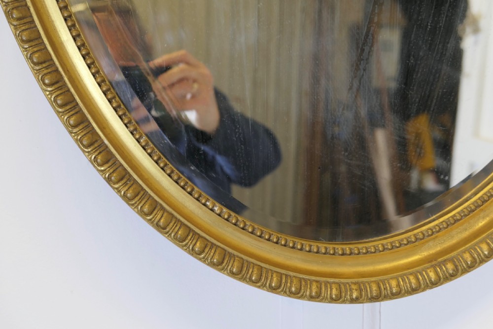 Superb Decorative Large Oval Gilt Wall Mirror View IV
