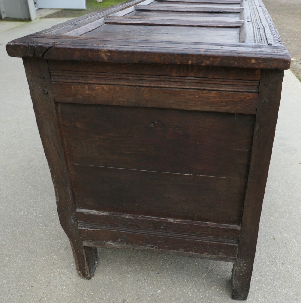 A Large 17th Century Panelled Oak Coffer View V