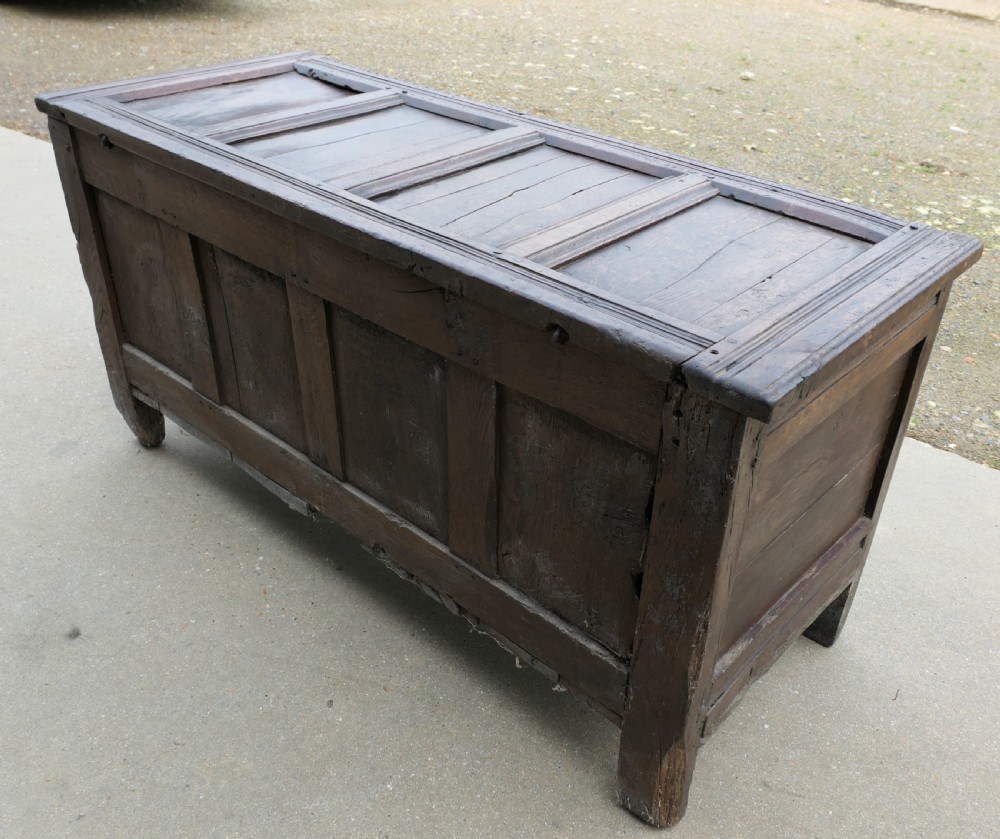 A Large 17th Century Panelled Oak Coffer View VII