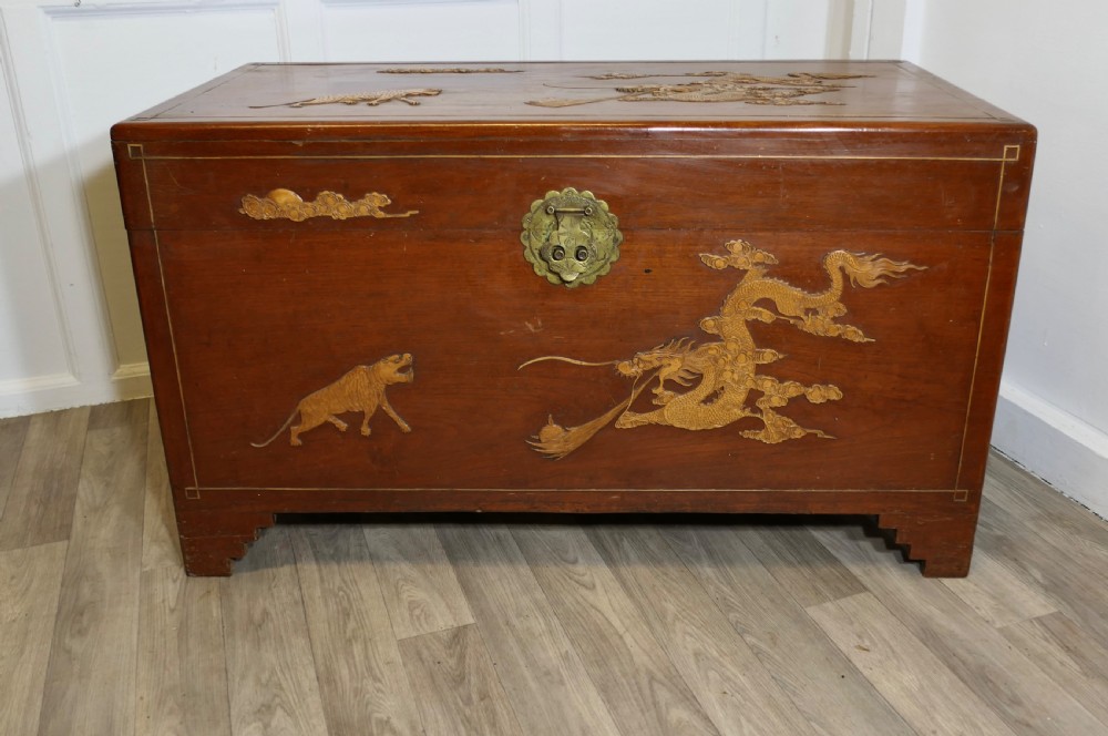 Large Decorated Camphor Wood Coffer View II