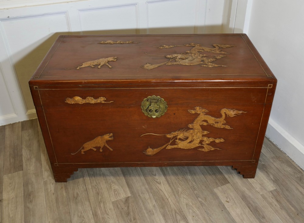 Large Decorated Camphor Wood Coffer View III