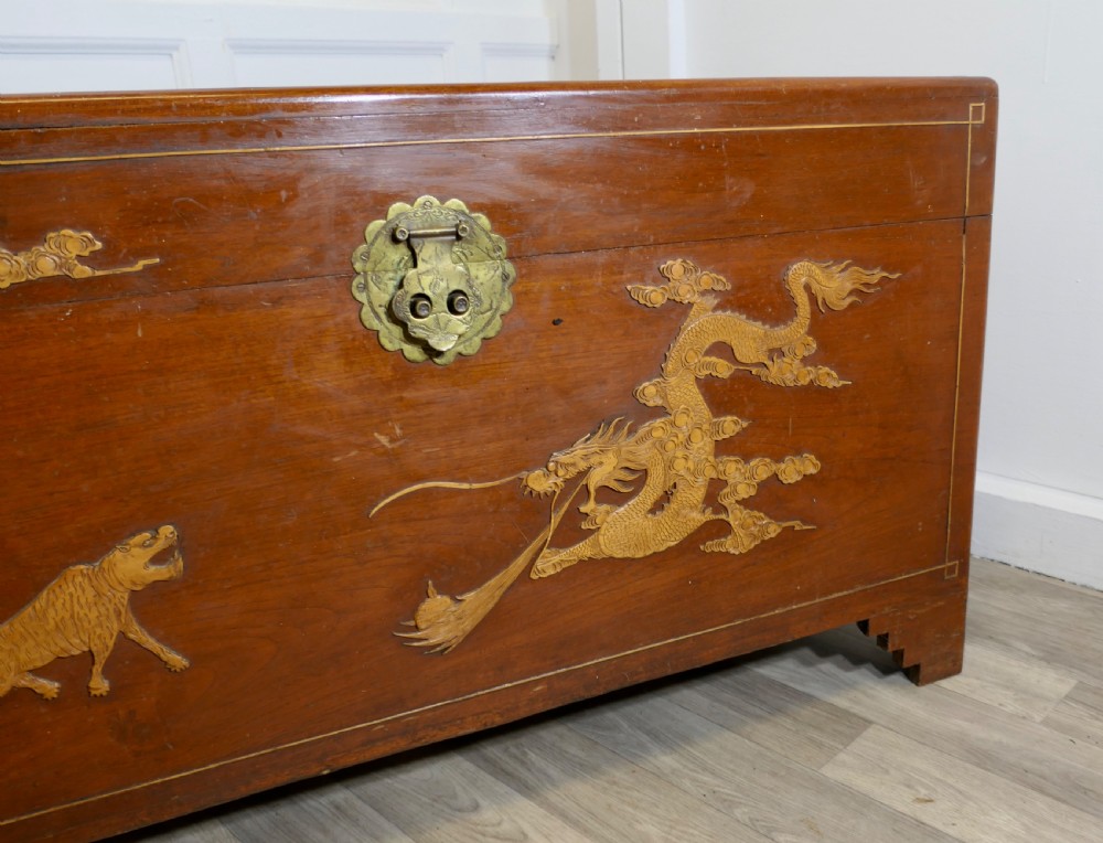 Large Decorated Camphor Wood Coffer View IV