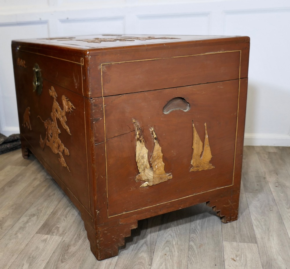 Large Decorated Camphor Wood Coffer View VII