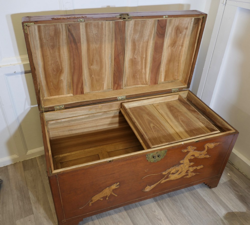 Large Decorated Camphor Wood Coffer View VIII