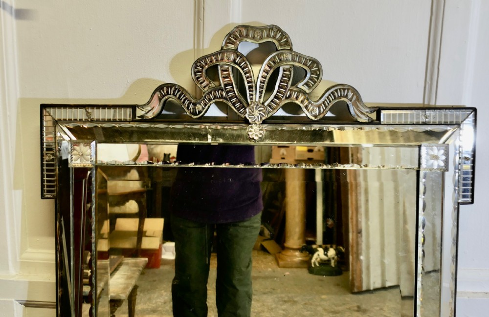 Superb Large 19th Century Venetian Cushion Mirror View VI