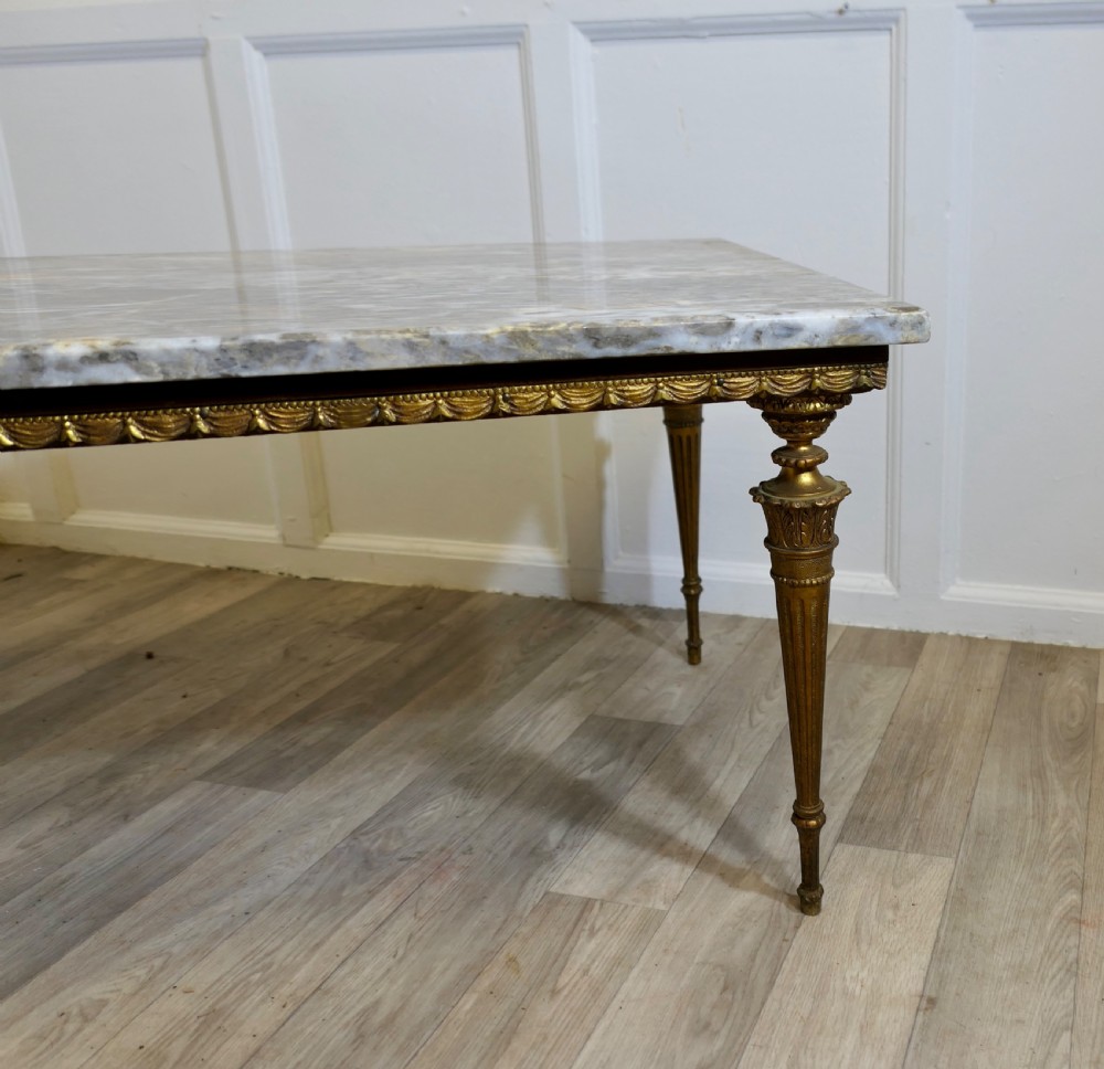 Superb Quality French Ormolu and Marble Coffee Table View VI