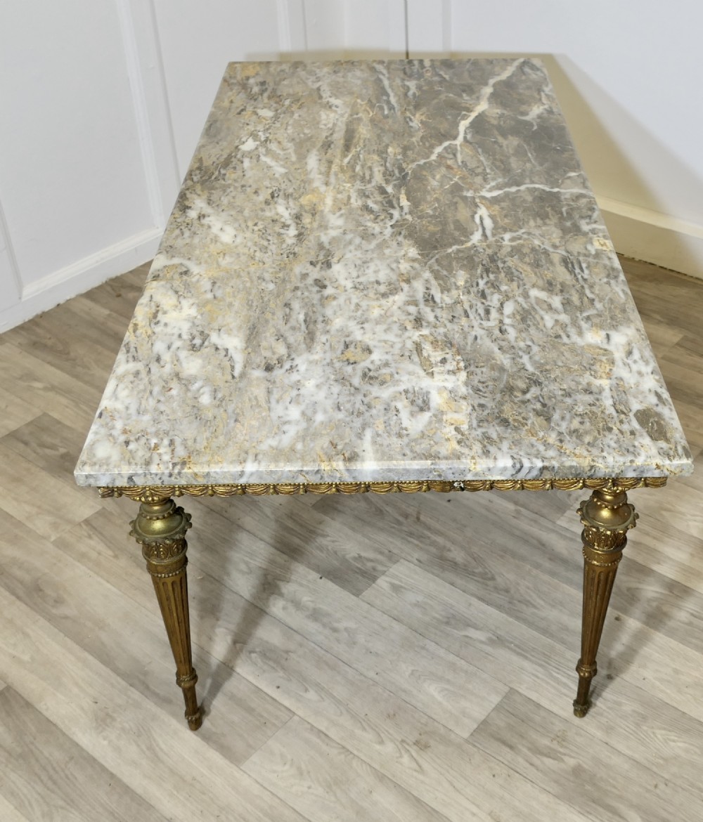 Superb Quality French Ormolu and Marble Coffee Table View IX