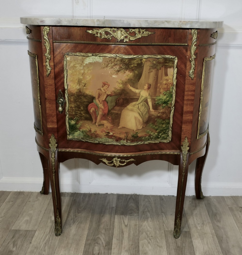 Charming Vernis Martin Side or Music Cabinet