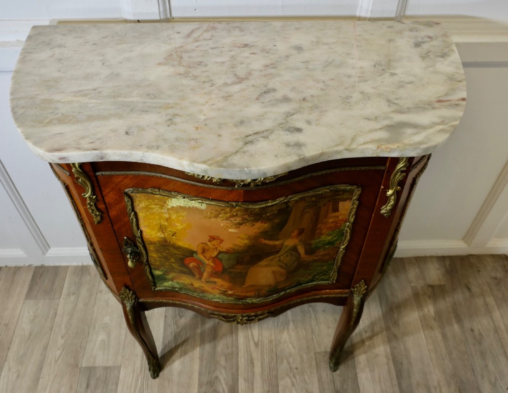 Charming Vernis Martin Side or Music Cabinet View VI