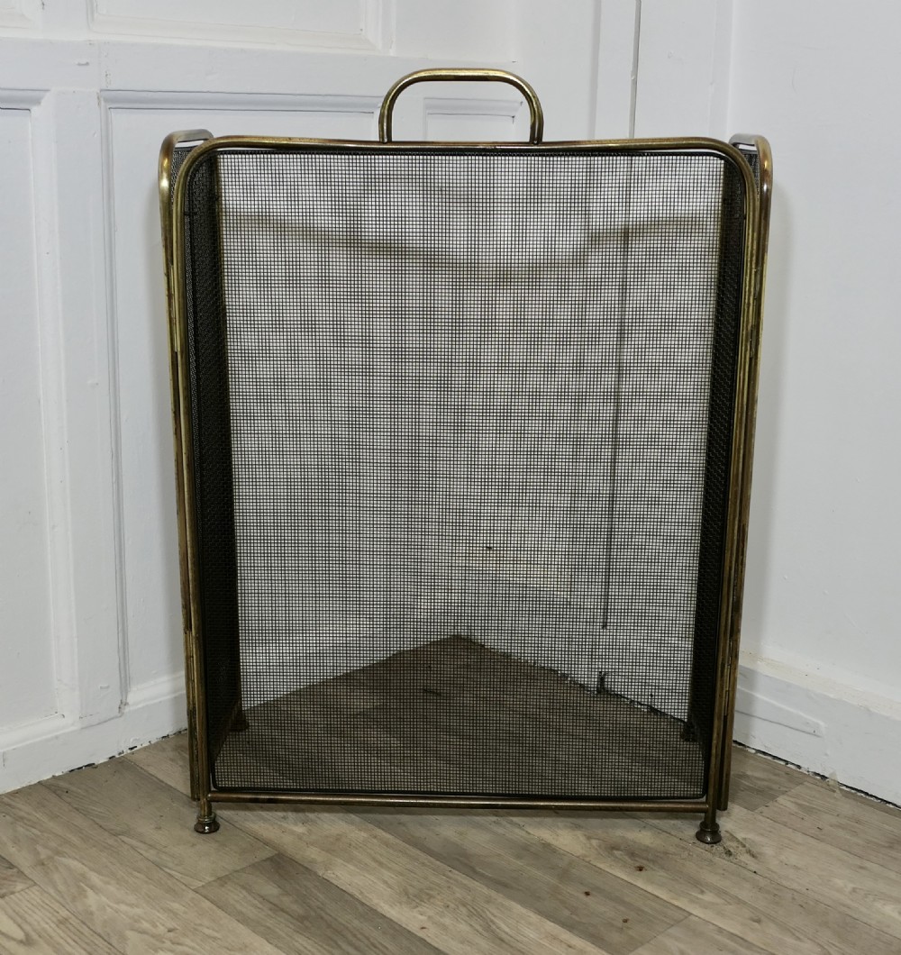 Folding Brass Fire Guard, Spark Guard 