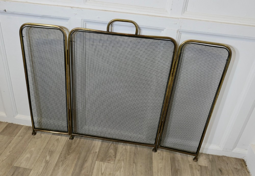 Folding Brass Fire Guard, Spark Guard  View V