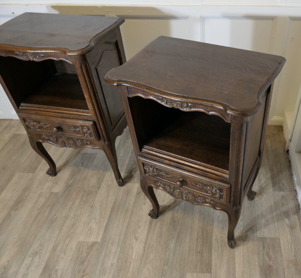 Pair of French Oak Bedside Cabinets 
 View II