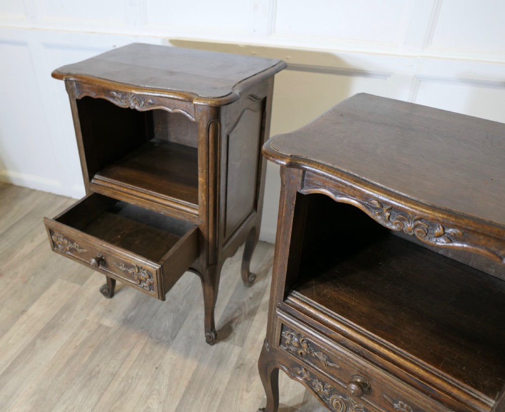 Pair of French Oak Bedside Cabinets 
 View III
