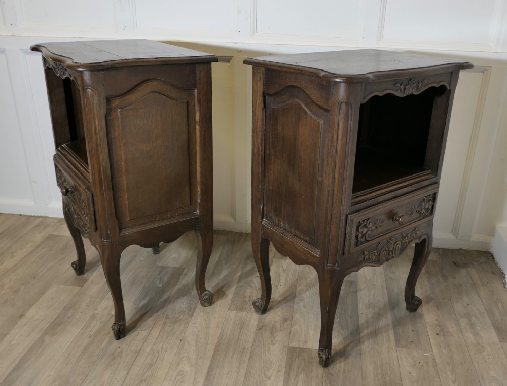 Pair of French Oak Bedside Cabinets 
 View V