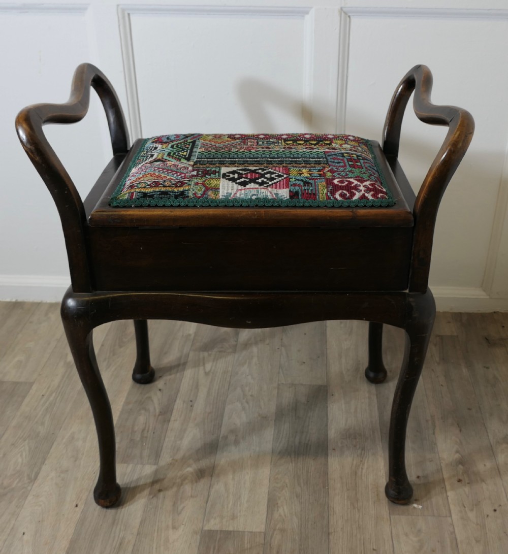 An Edwardian Upholstered Bentwood Piano Stool View VII