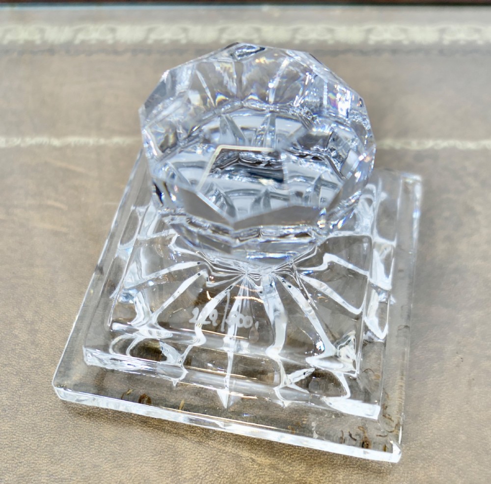Heavy Art Deco Cut Crystal Paper Weight, Numbered Limited Edition
