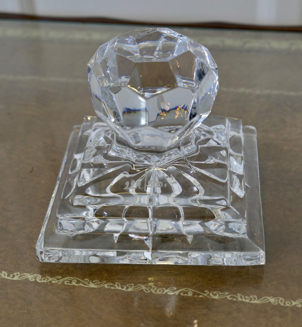 Heavy Art Deco Cut Crystal Paper Weight, Numbered Limited Edition View V
