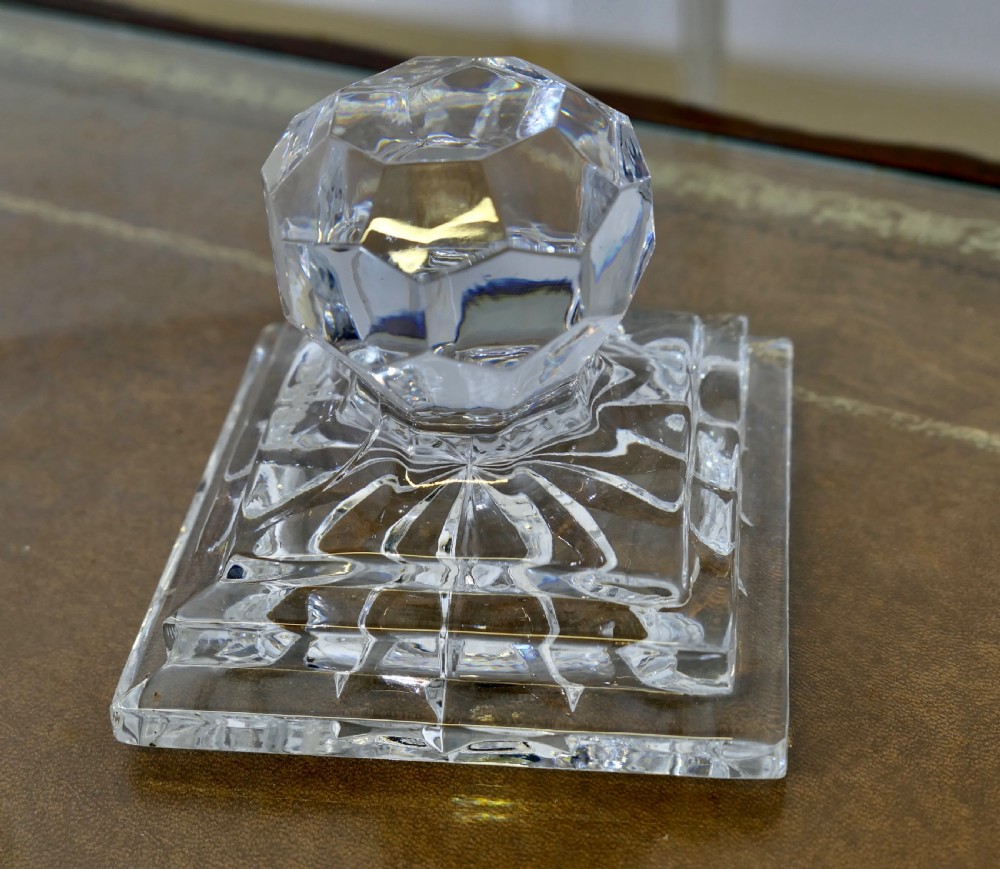 Heavy Art Deco Cut Crystal Paper Weight, Numbered Limited Edition View VI