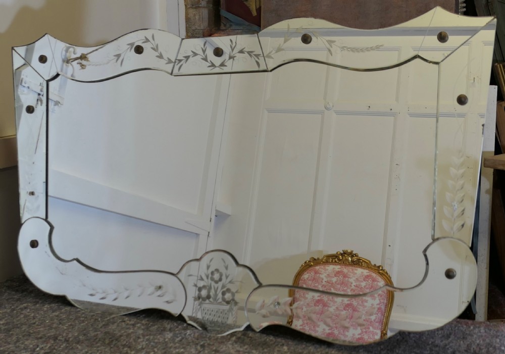 Art Deco Large Venetian Wall Mirror View III