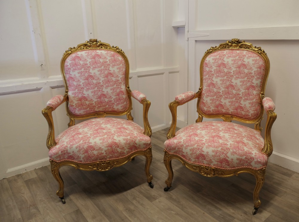 A Superb set of four French Napoleon III Gilt Salon Chairs View VII
