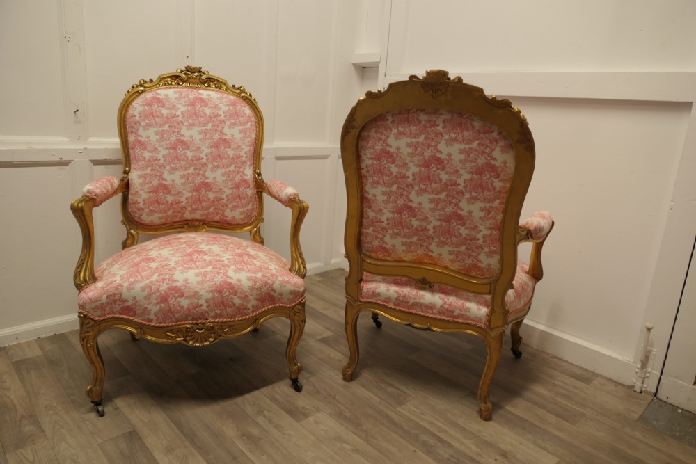 A Superb set of four French Napoleon III Gilt Salon Chairs View VIII