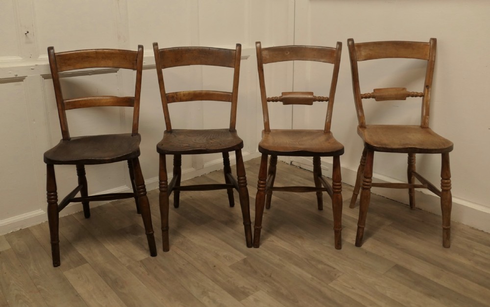 Four Beech and Elm Bar Back Kitchen  Chairs