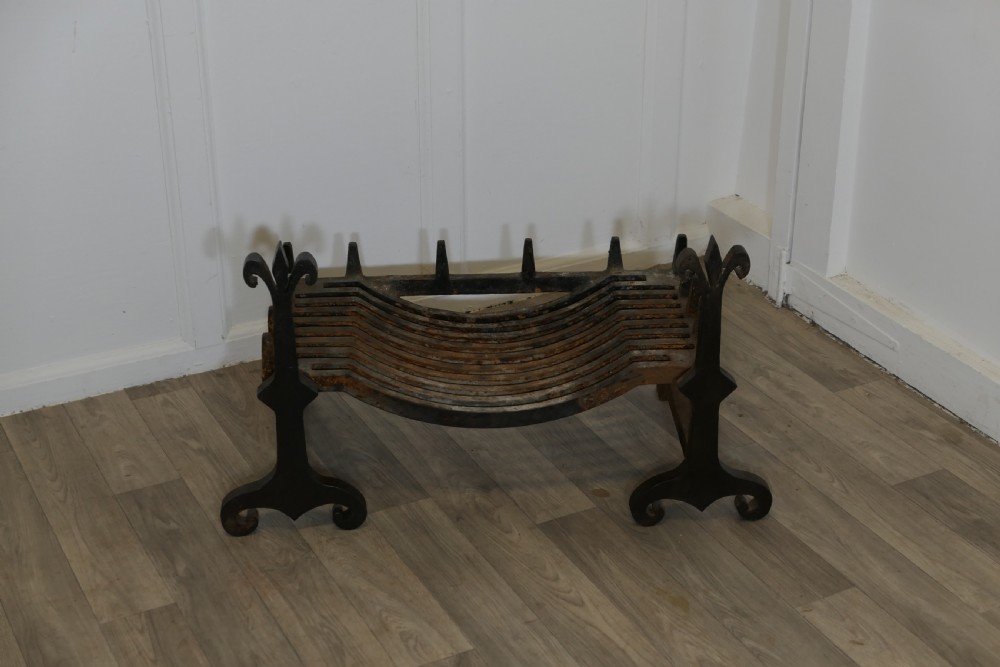 A Large, Heavy Pair of Late 19th Century Iron Andirons Complete with Grate  View II