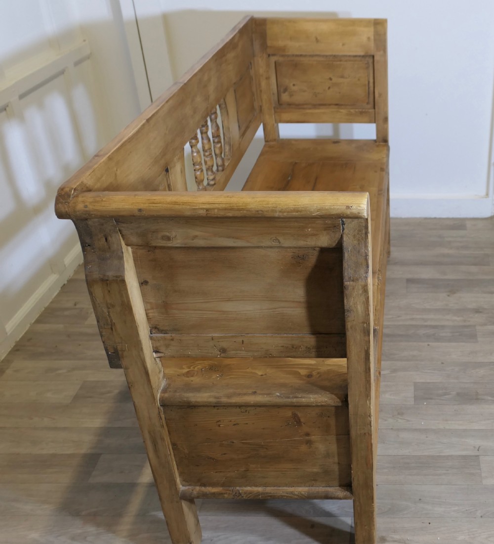 Pine Settle, Bench, Hall Seat with Shoe Cupboard
 View IV