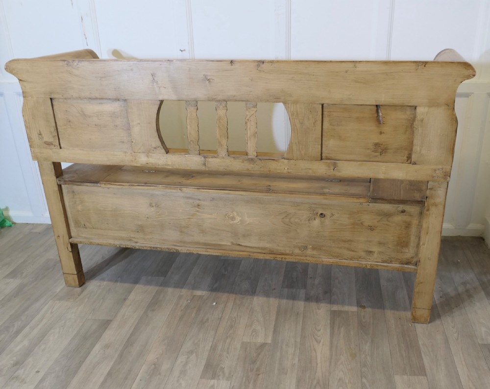 Pine Settle, Bench, Hall Seat with Shoe Cupboard
 View VI