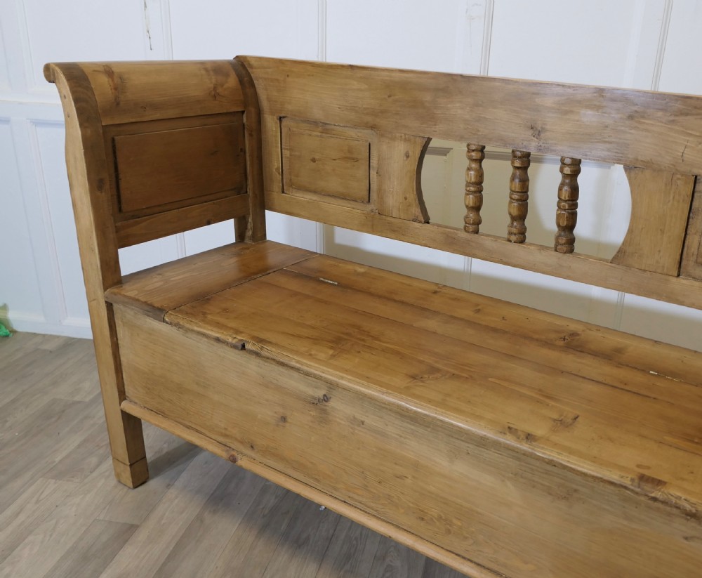 Pine Settle, Bench, Hall Seat with Shoe Cupboard
 View VII