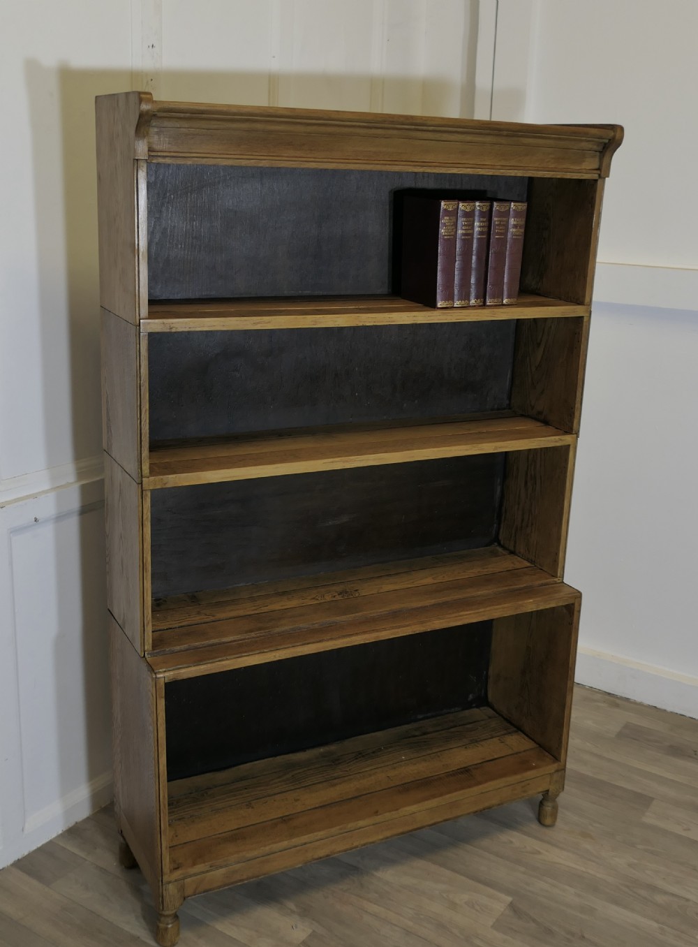  Art Deco Golden Oak Waterfall Bookcase  View VI