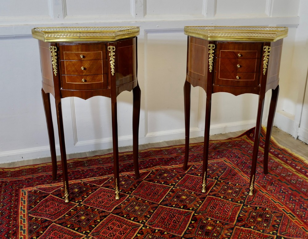 A Pair of French Small Side Tables or Bedside Cabinets  