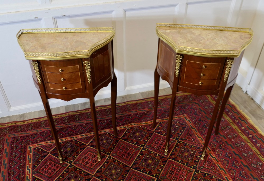 A Pair of French Small Side Tables or Bedside Cabinets   View II