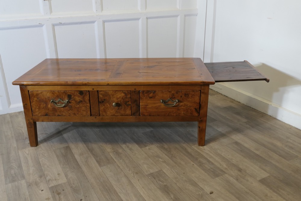 19th Century French Bur Walnut Farmhouse Coffee Table View III